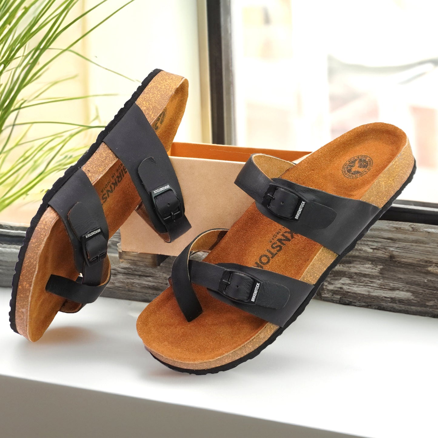 Birks Franca Leather Sandals - Black