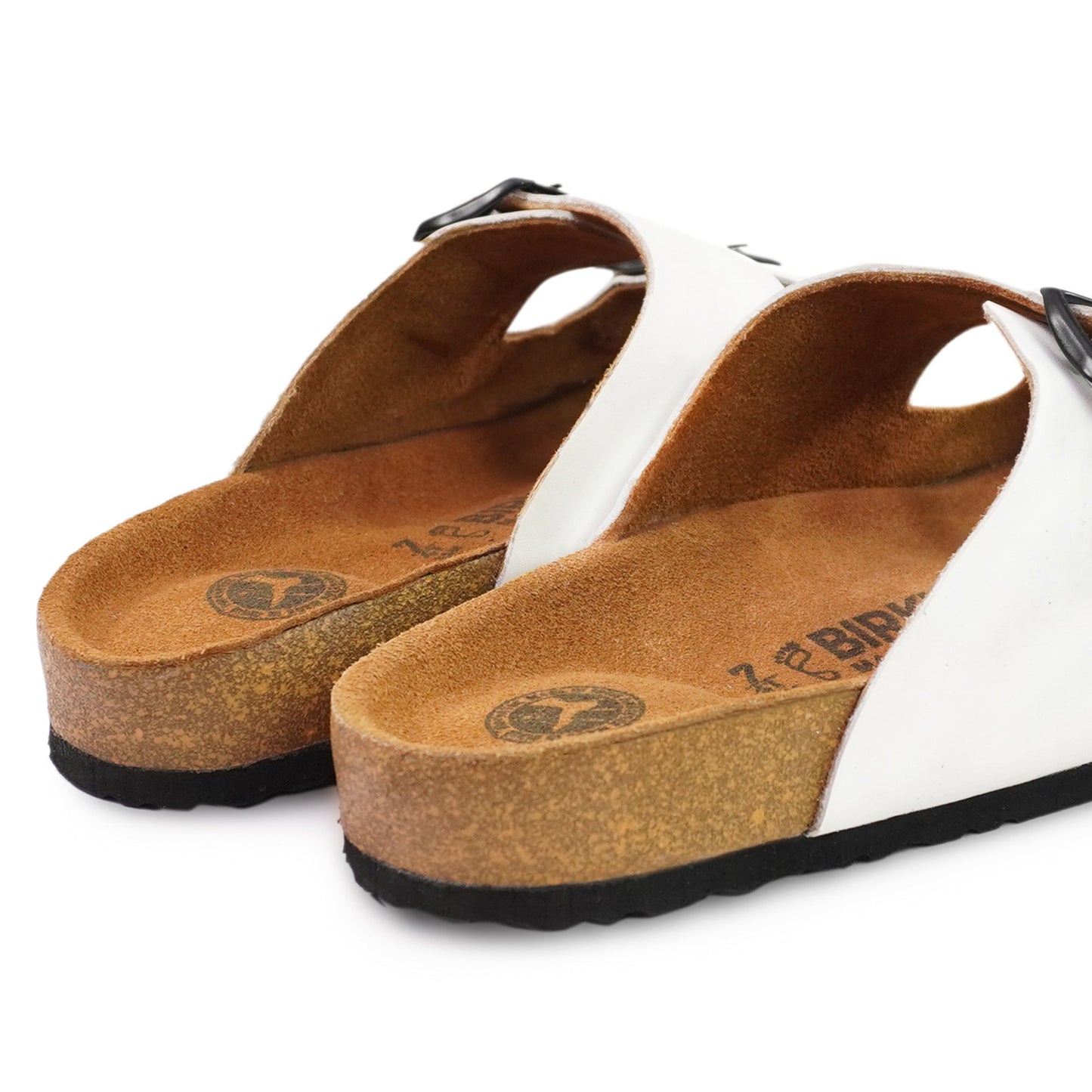 Birks Arizona Premium Leather Slides - White👟