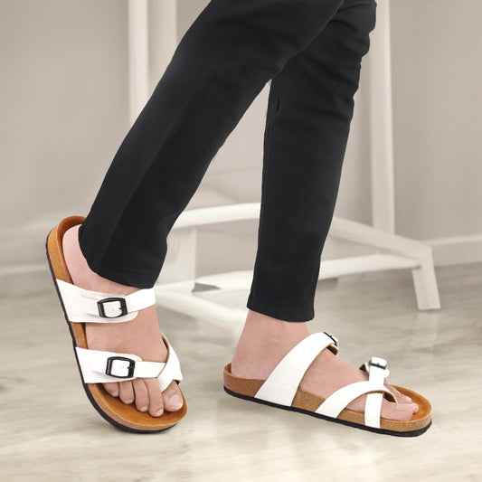 Birks Franca Leather Sandals - White